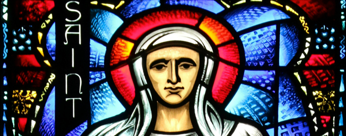 St. Monica stained glass - Grace Cathedral - San Francisco, CA