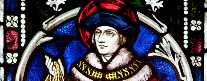 St. Thomas More stained glass - Harvington Hall - Harvington, Kidderminster, England