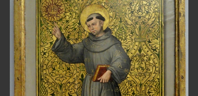 St. Bernardine of Siena painting - Statens Museum for Kunst - Copenhagen, Denmark