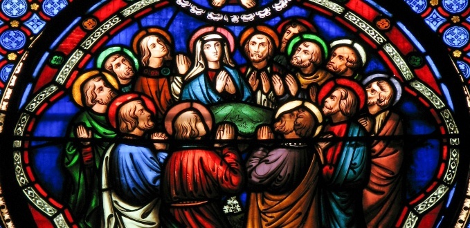 Stained glass of the Apostles - St Mary de Castro Church – Leicester, England