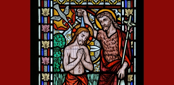 St. John the Baptist stained glass - St. James Church - Waresley, Cambridgeshire, England